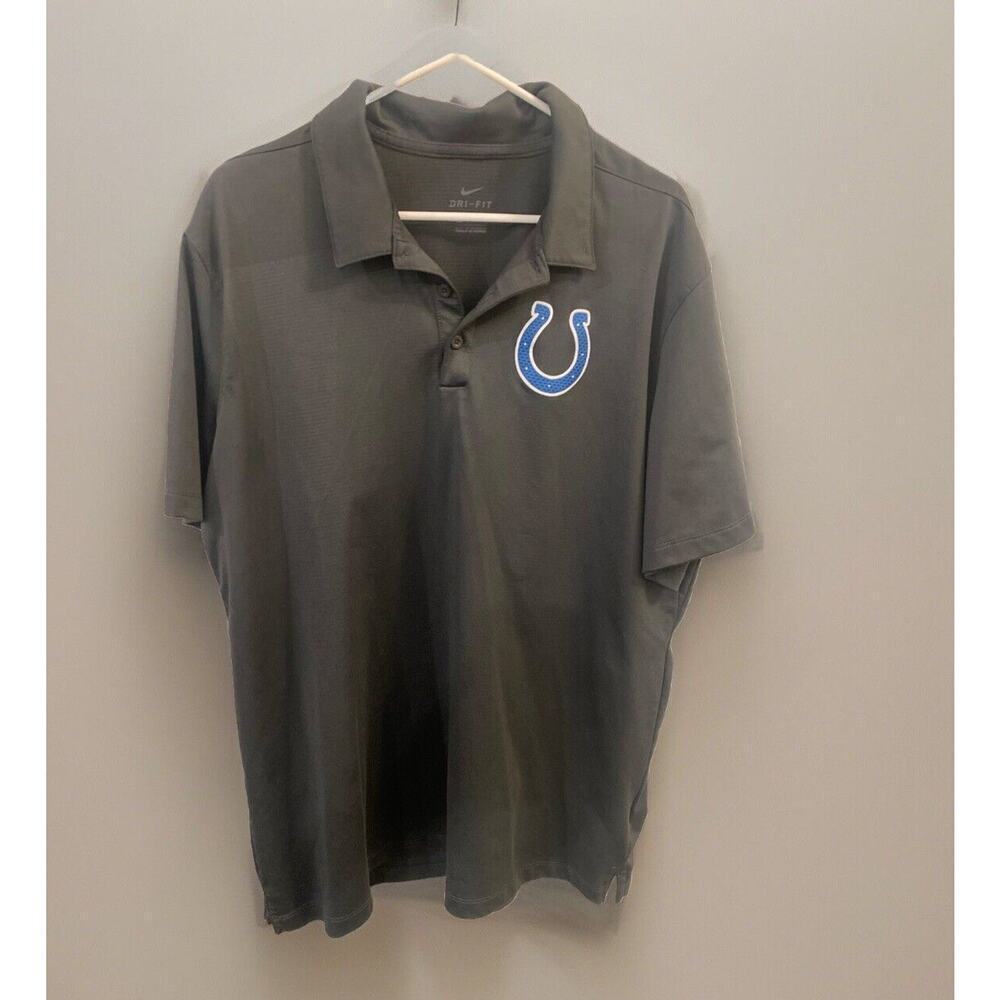 Gray Nike Colts Polo Shirt Dri Fit Size XL - Picture 1 of 5